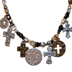Live By Faith Cross Choker/Necklace